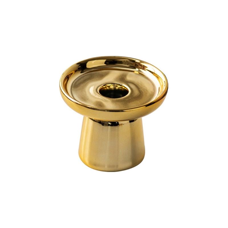 

Decorative Candle Holder Candle Stand Handheld Candle Plate Ceramic Candlestick Perfect for Halloween Christmas Decor 1 золотий