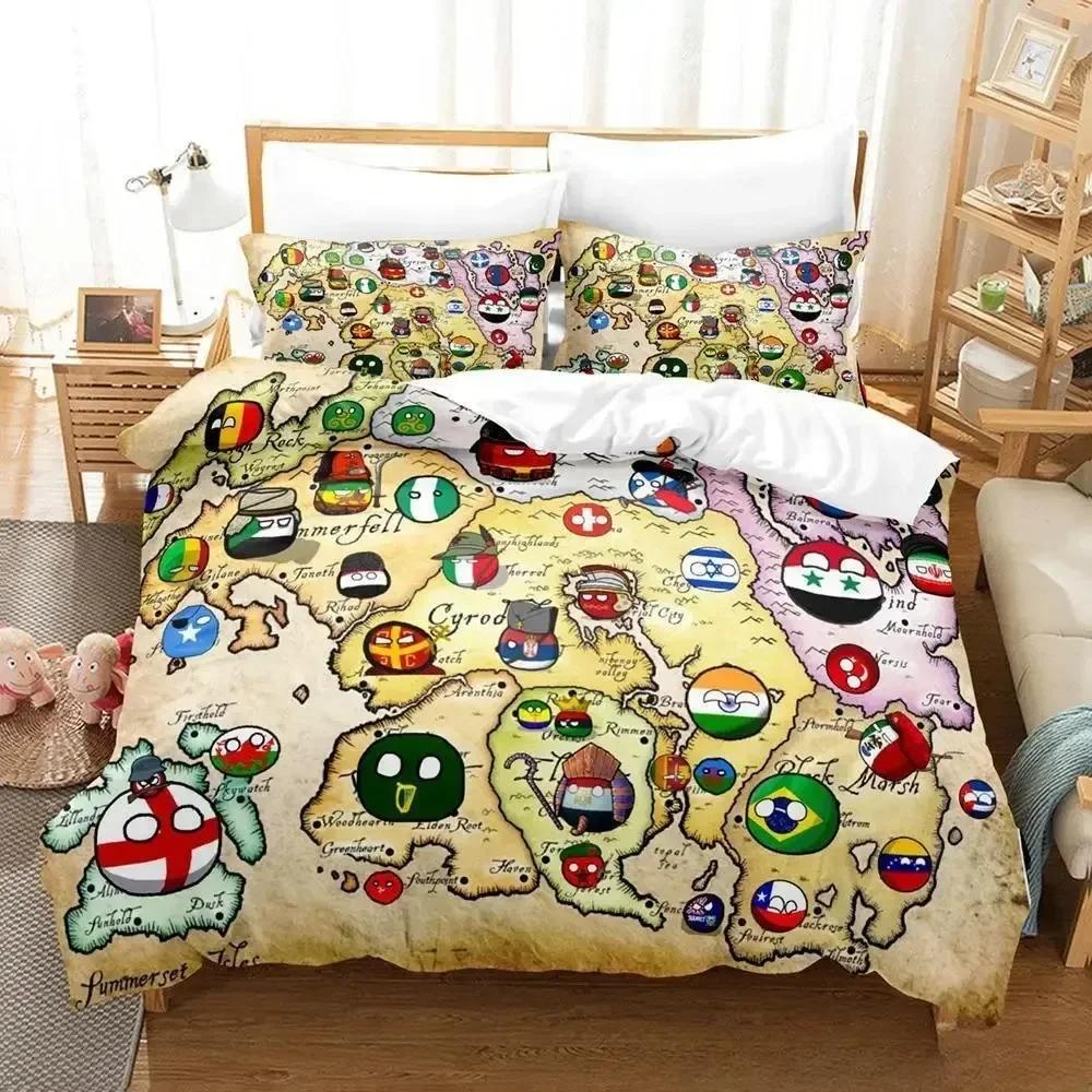 

2024 Новий Countryball Polandballs Комплект постільної білизни Односпальний Twin Повний Queen King Розмір Комплект постільної білизни Дорослий Дитяча Спальня Комплекти з підковдрою Мультфільм 135x200cm