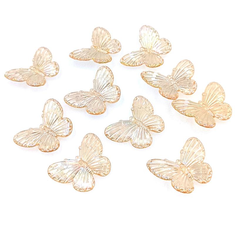 DIY Handmade Material 10pcs Loose Beads Bracelet Making Butterfly Beads for Necklace Fashion Jewelry Accessories Laser Colorful