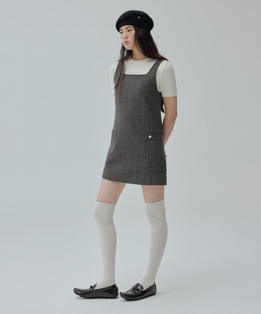 Covernat Woman Pocket Layered Mini Dress Brown