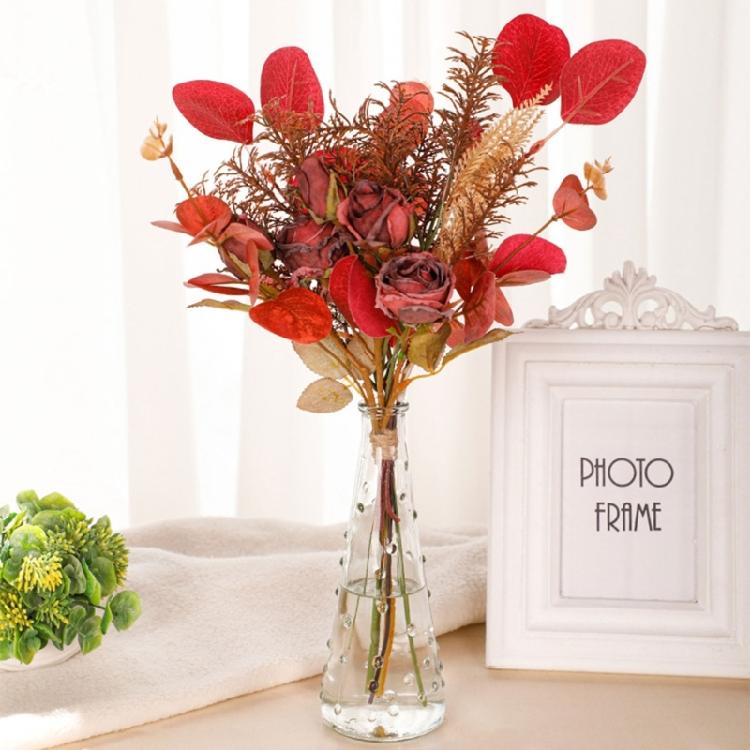 Autumn Artificial Flower Rose Bouquets DIY Crafts Wedding Home Garden Decoration