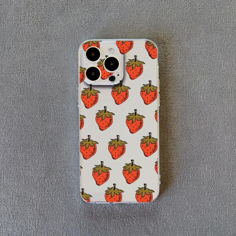Color Fruits Banana Strawberry Clear Phone Case For iPhone 14 13 12 11 Pro Max 13 12 Mini 14 7 8 Pus XR XS X Transparent Covers