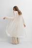Long Cardigan Made of Baby Alpaca Wool and Ecru Virgin Wool