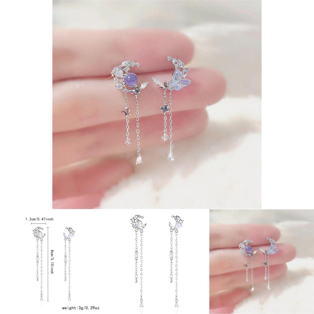 Waterdrop Butterfly Stud Earrings With Alloy And Pearl For Elegant Women