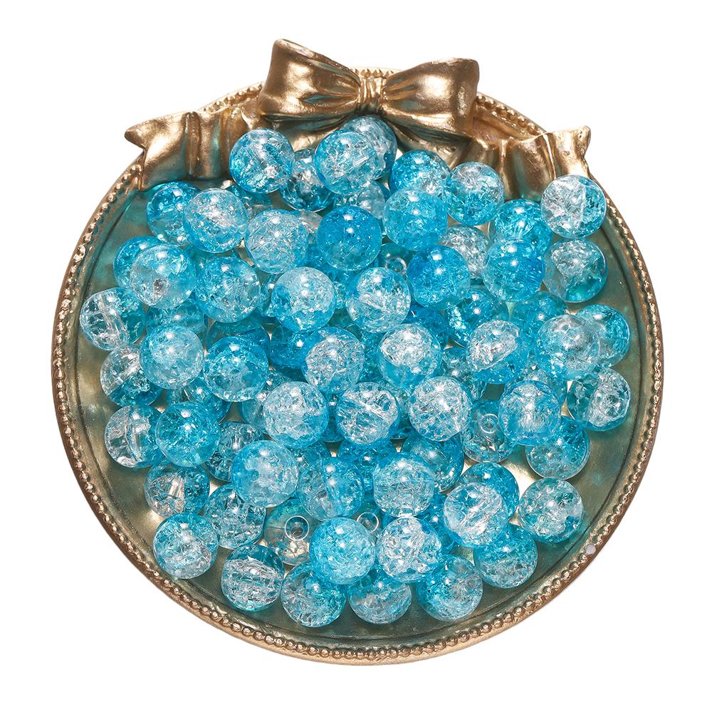 20-50pcs/lot Dark Color Transparent Cracked Glass Beads Round Bracelet Spacer Beads For DIY Necklace Jewelry Making Accessories