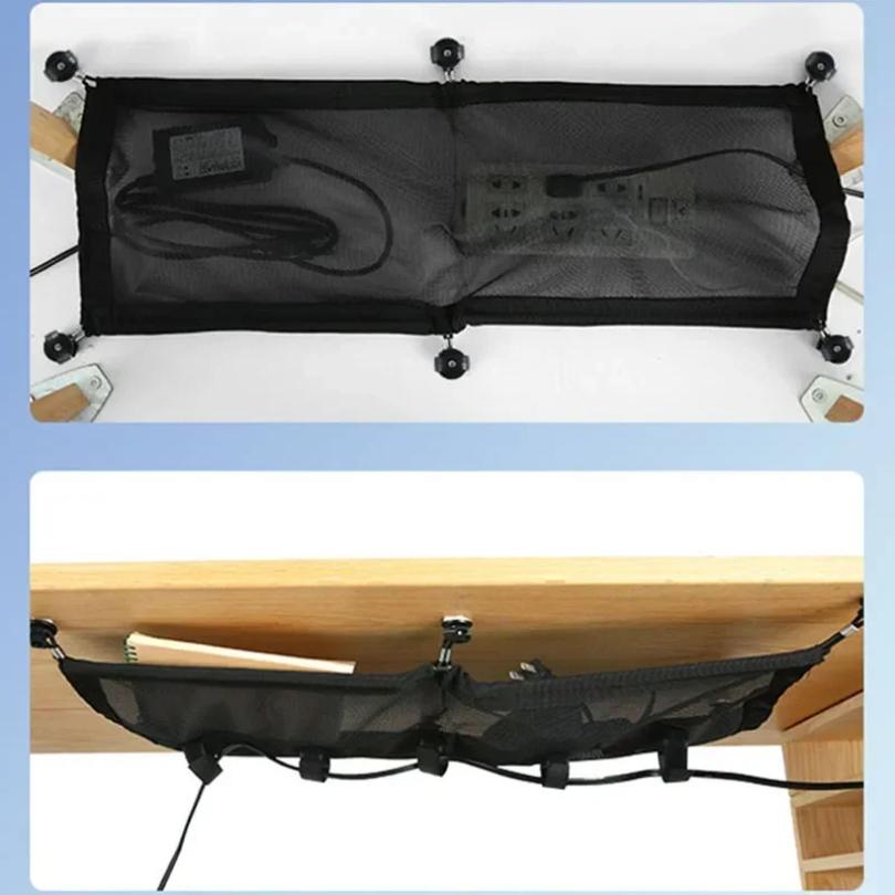 8-Loch-Steckdosen-Netzbeutel Kabelmanagement-Netz unter dem Schreibtisch Tisch-Kabelmanagement-Netz-Organizer Flexible Drahtverstecker