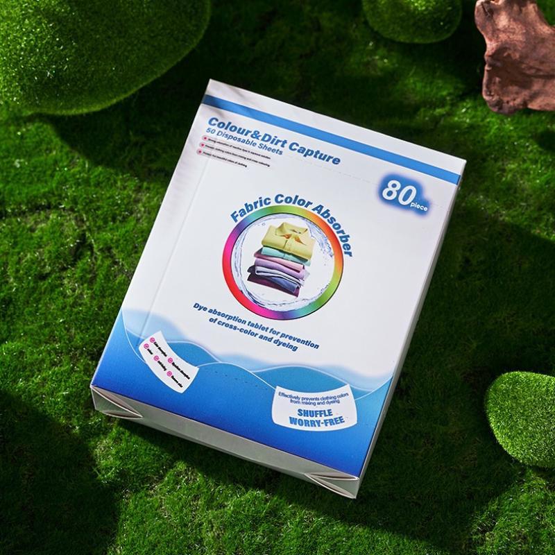 50/80Pcs Washing Machine Color Absorption Sheet Non-Woven Fabric Color Catcher Cloth Dyeing Proof Anti-Stain Laundry Sheet
