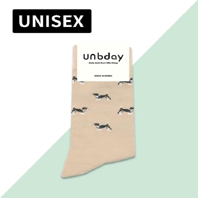 Unisex Puppy Pattern Socks - Beige beige