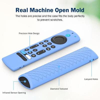 Shookproof Remote Control Case with Lanyard Silicone Remote Control Sleeve Dirt-resistant for Alexa Voice Fire TV Stick 4K 2nd