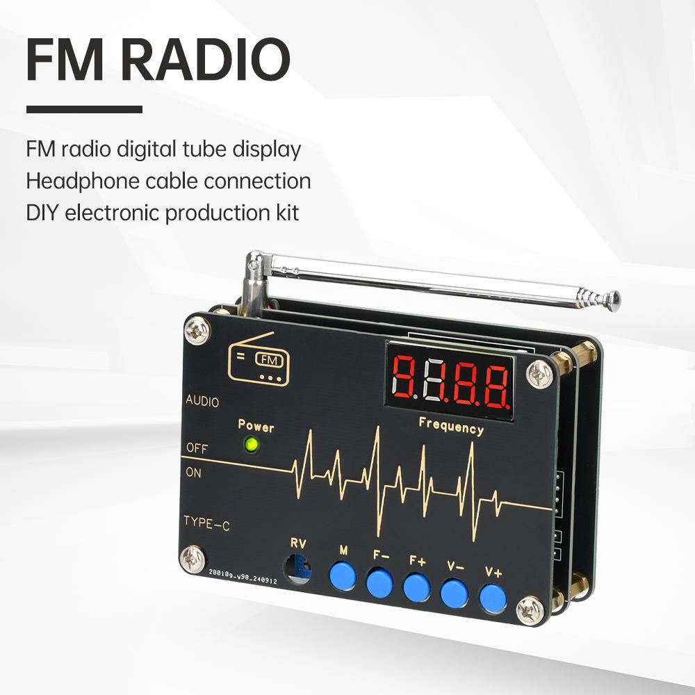RDA5807M Radio DIY Elektronik-Bausatz UKW-Radio 87-108MHz mit Digitalröhrenanzeige Mikrocontroller Elektronische Lötprojekte