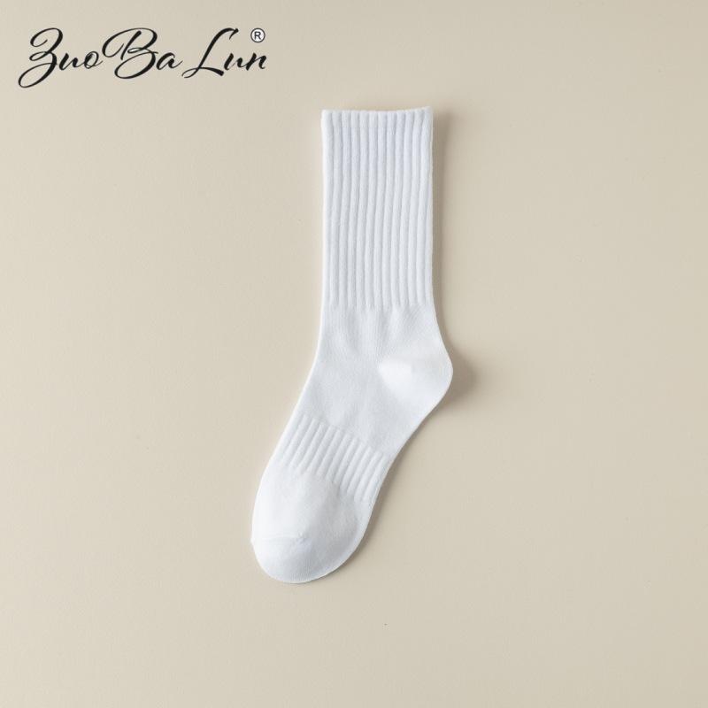 5 Pairs of Pure Cotton Sweat-absorbing and Odor Proof Basketball Mid Length Socks for Women In Summer