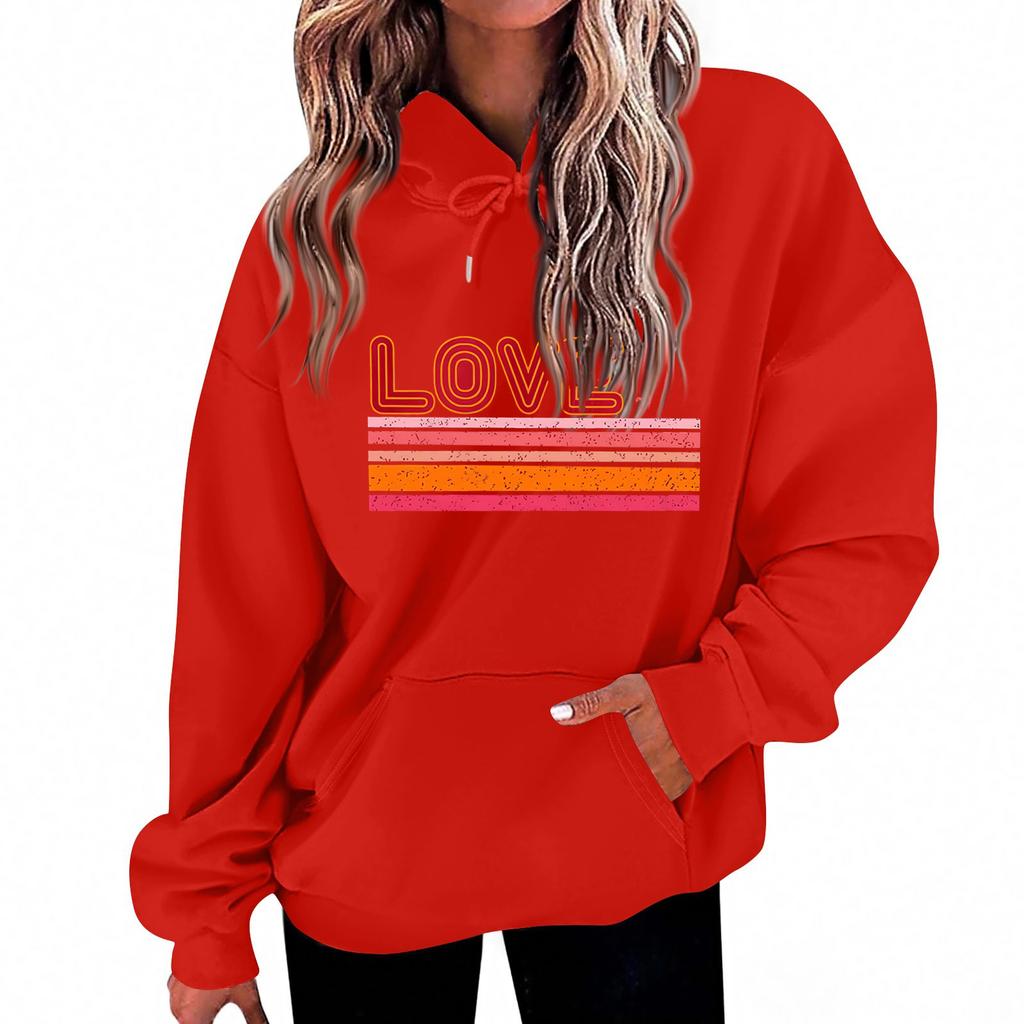 Women's Loose Comfortable Casual Fashion Character Printed Hooded Long Sleeve Sweatshirt