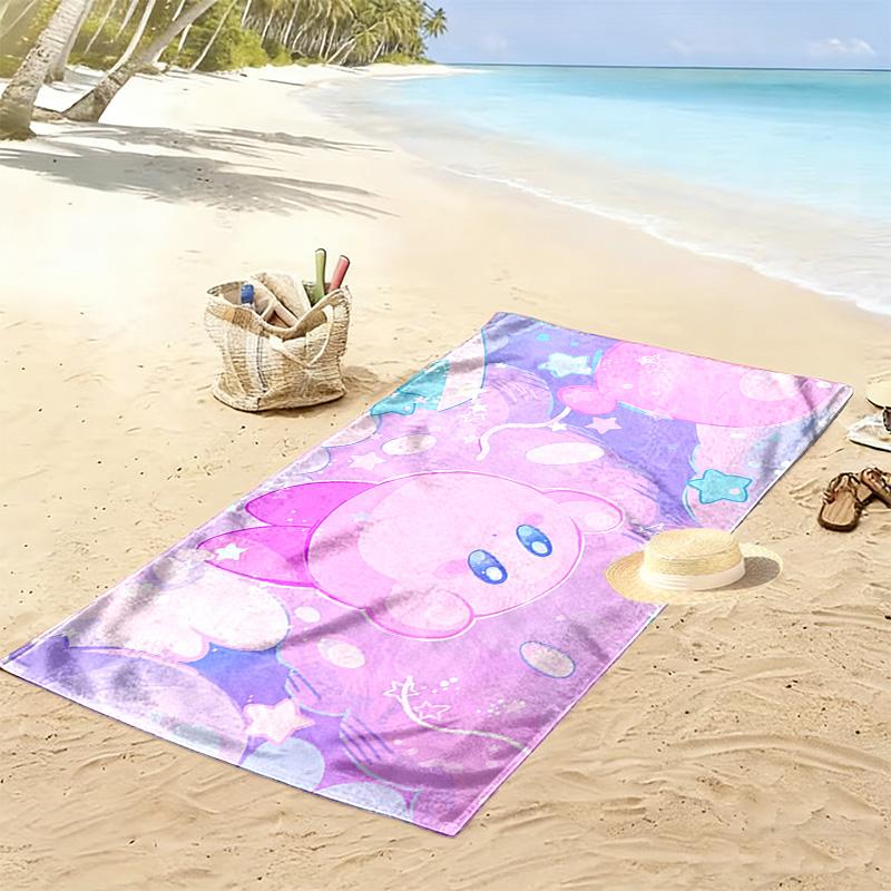 Kirby2 Print Beach Towel, Large Soft Quick Dry Towel for Beach Camping Swimming