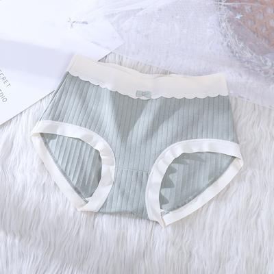 Cotton Mid Waist Underwear for Women with Lingerie Abdominal Hip Lifting Breathable Ice Silk No Trace Antibacterial  Plus Size Triangl Pantiese