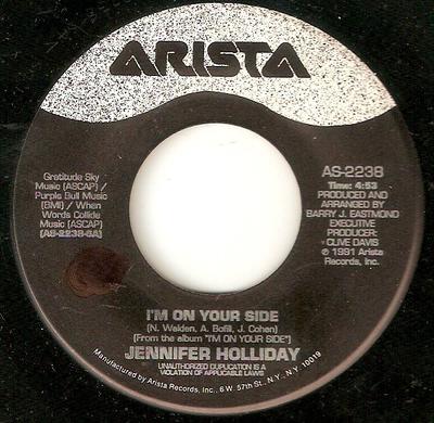 7-Zoll-Schallplatte JENNIFER HOLLIDAY - I'm On Your Side AS2238 Arista 1991 US Soul/Funk Gebraucht