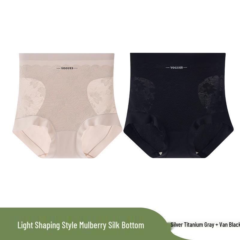 

Жіночі безшовні труси Tingmei великого розміру з високою талією, контролем живота та шовковою ластовицею L (45-60 kg)