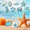 20pcs Summer Ocean Animals Ornaments Summer Ornaments for Tree Wooden Beach Hanging Ornaments Ocean Themed Ornaments Decorations