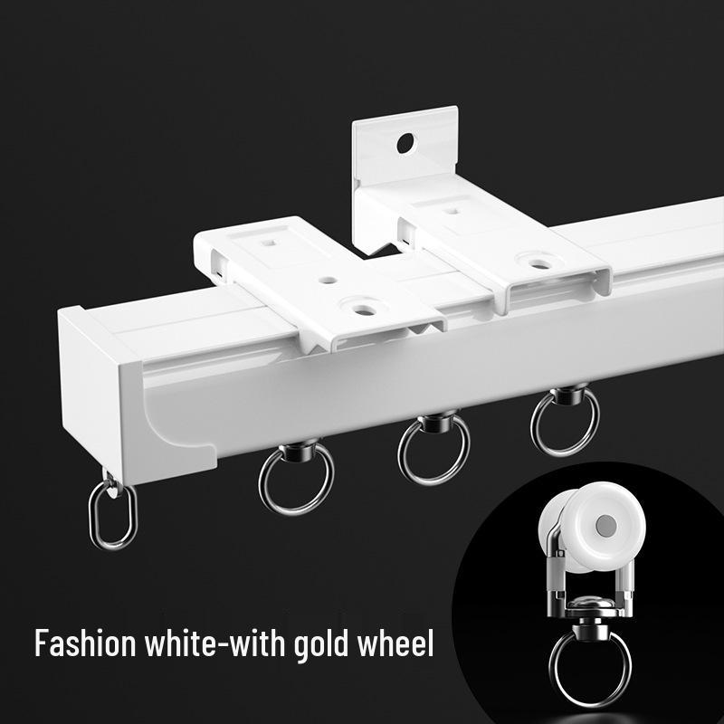 Jianmei 2.6mm Thick Silent Curtain Track with Bendable Heavy Duty Aluminum Alloy Rail and Guide Bearing Wheel.