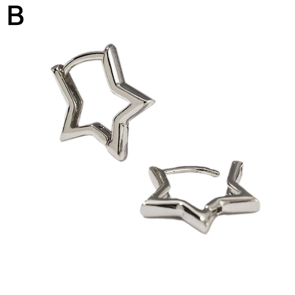 Серьги-гвоздики в форме звезды для женщин Модные Y2k Блестящие полые серьги-кольца Минималистичные кольца Серьга Панк-украшения Подарок