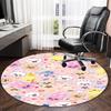 1pc Kpop Team4 Print Round Carpet Chair Round Carpet Suitable for Bedroom Living Room Home Decorative Carpet