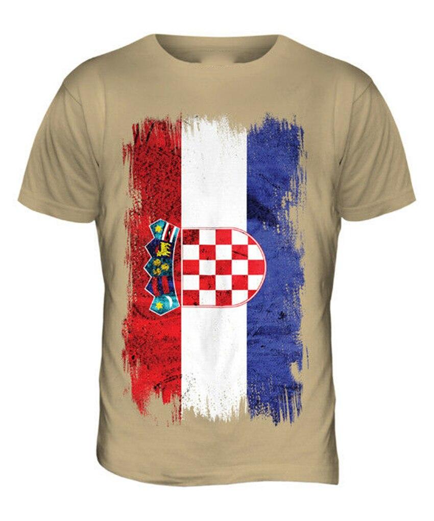 Chorvatská vlajka Fotbal Tisk 3D Léto Muži Ženy Sportovní Móda Rychleschnoucí Ležérní Děti Tričko s kulatým výstřihem Krátký rukáv Top