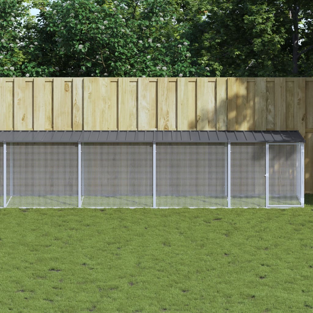 Vidaxl Chicken Coop, With Roof, Anthracite, 1003X98X90 Cm, Steel