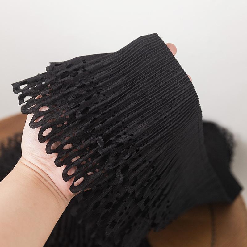 Double Layer Elastic Pleated Lace Ribbon Hollow Out Design Perfect for Clothing Decor Diy Crafts Needlework and Sewing Projects
