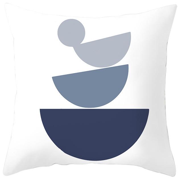 Nordic Blue and Purple Abstract Geometric Pillowcase Peach Leather Velvet Printed Home Fabric Sofa Pillow Cushion Cover