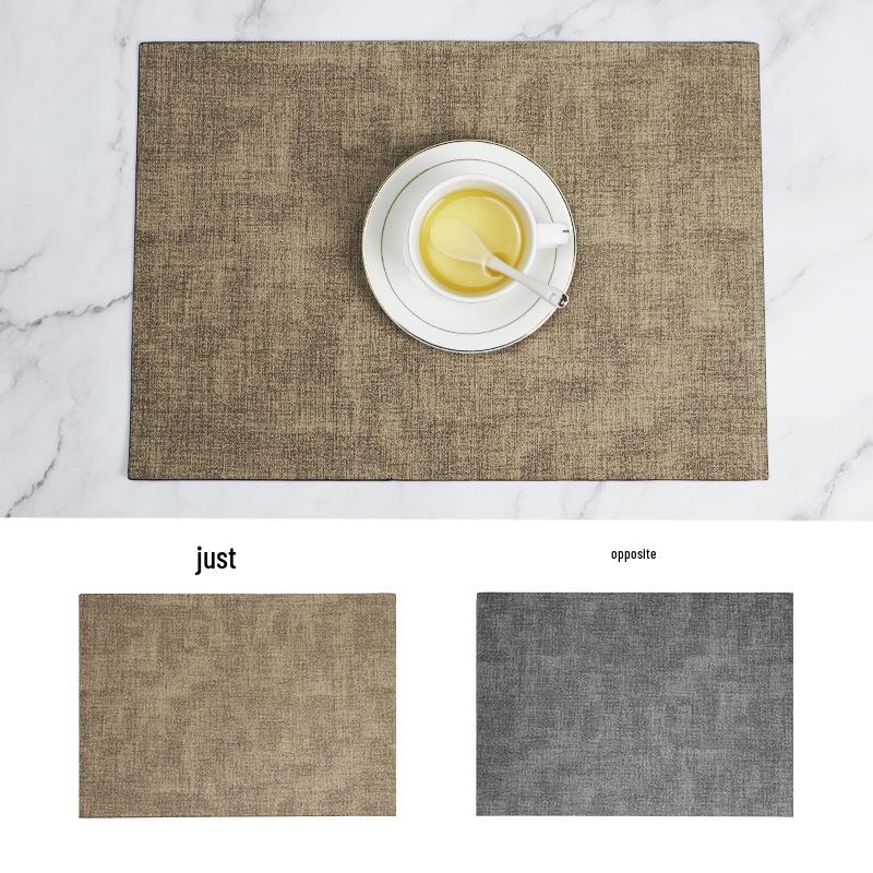 Nordic Minimalist Double-Sided Leather Placemat - Creative PU, Waterproof, Heat-Resistant.