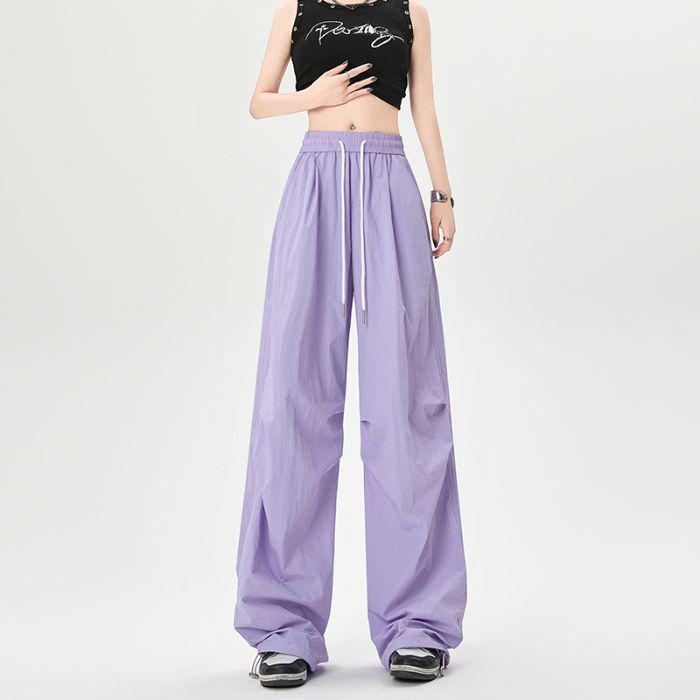 Damen Cargo-Hose im amerikanischen Stil, rosarot, schnelltrocknend, weites Bein für den Sommer