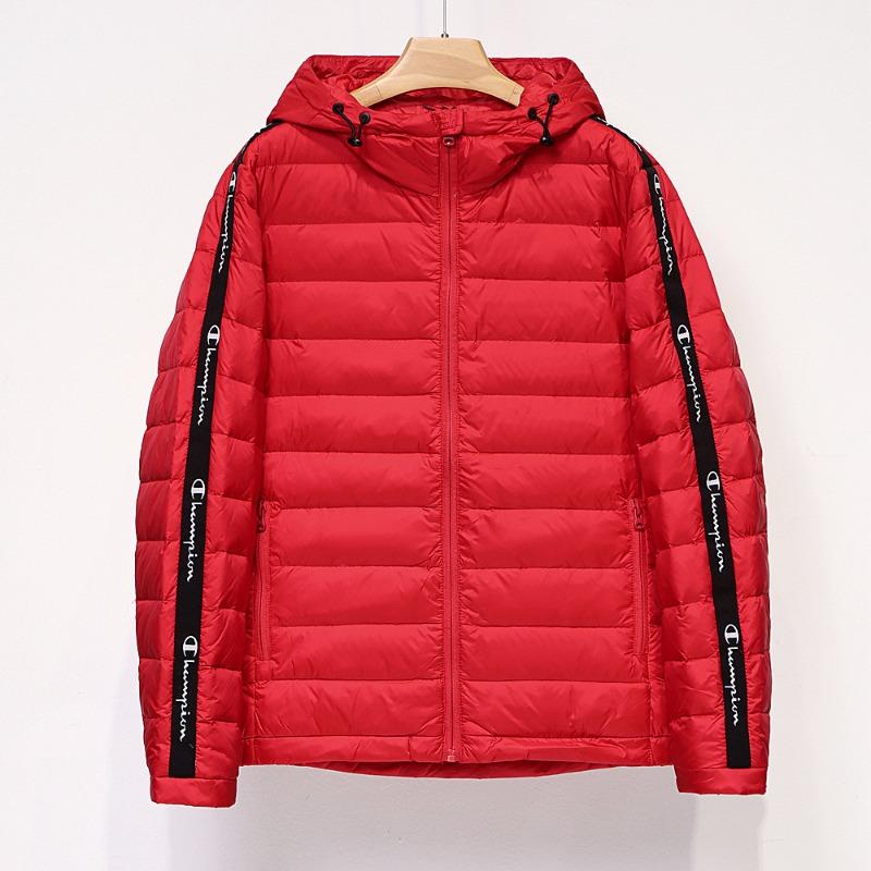 Winter new fashion hooded light and warm men's slim casual white duck down autumn and winter down jacket