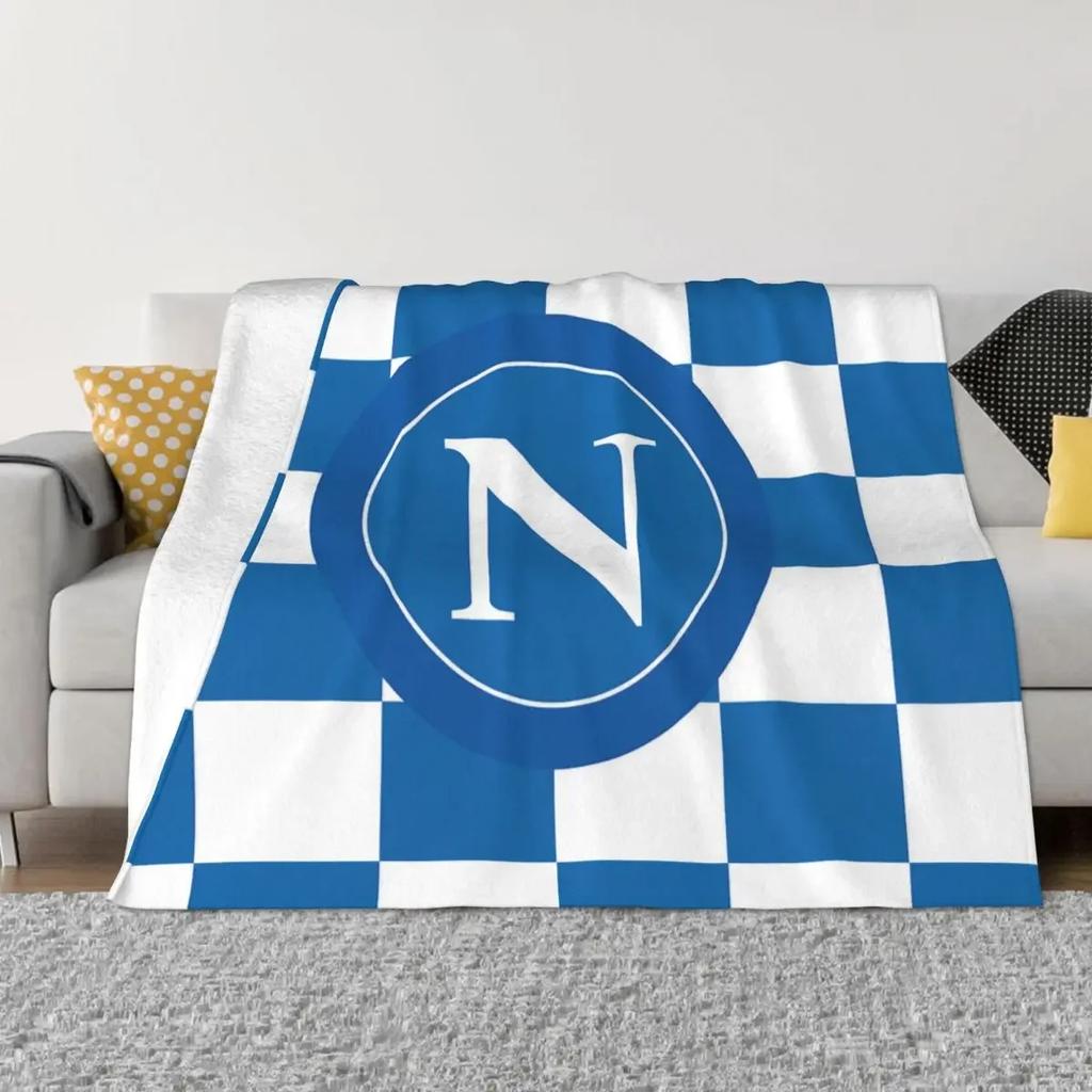 Coperta di lana SSC Napoli da calcio, coperta creativa per divano letto, 200x150 cm, coperta trapuntata sottile e morbida