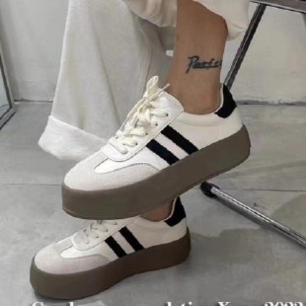 Campus platform casual board shoes spring new women's shoes round head breathable versatile sports shoes