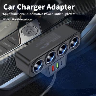 7'si 1 arada 7 Portlu Araç Şarj Cihazı - Otomobil/Tekne/Kamyon için 120W Hızlı USB-C PD ve QC3.0 Güç Adaptörü