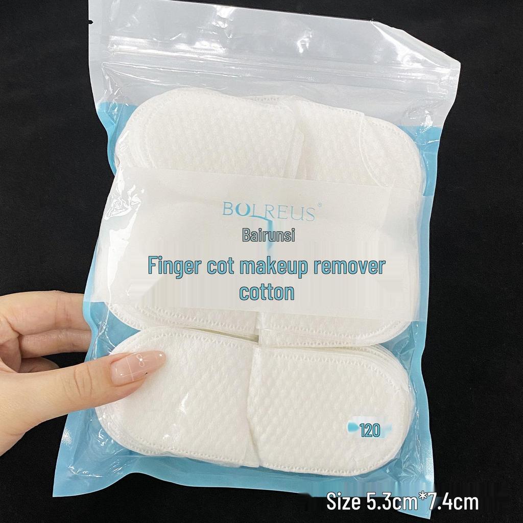 Pocket Pearl Textured Finger Cot Makeup Remover - Disposable Cotton Pads for Daily Facial Cleansing