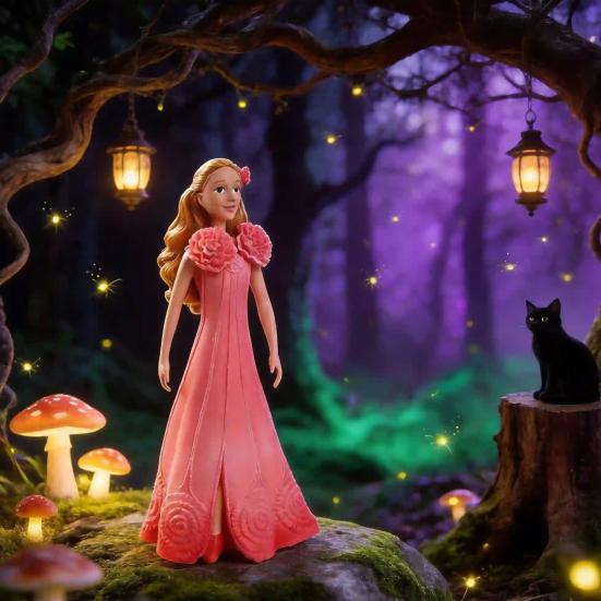 Elegant Fairy Style Ornaments, Decorative Resin Fairy Figurines, Girly Flower Dress Miniature Dolls, Perfect Halloween Holiday Gifts Desktop Decor