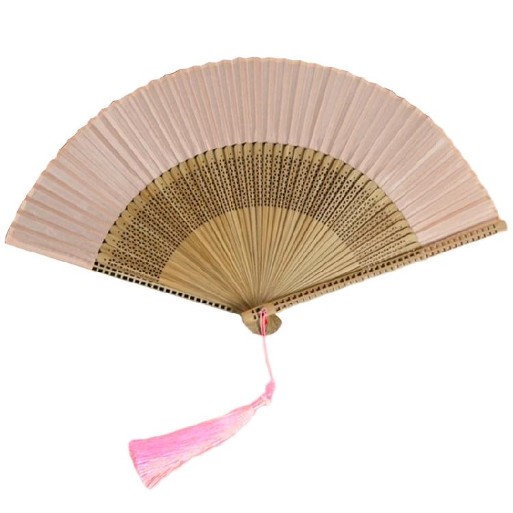 Traditional Chinese Silk Fan Elegant and Simple Wood Foldable Fan Delicate Fan