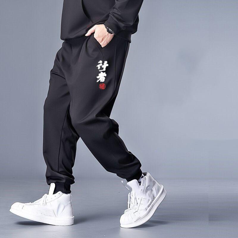 

Летние свободные спортивные брюки больших размеров, мужские брюки больших размеров, эластичные и тонкие повседневные брюки со штанинами XXXL