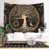 VIKAMA Sun Moon And Stars Tree Of Life Tapestry Ambient GalaxyStyle Wall Decoration Living Room And Bedroom Decorative Hanging