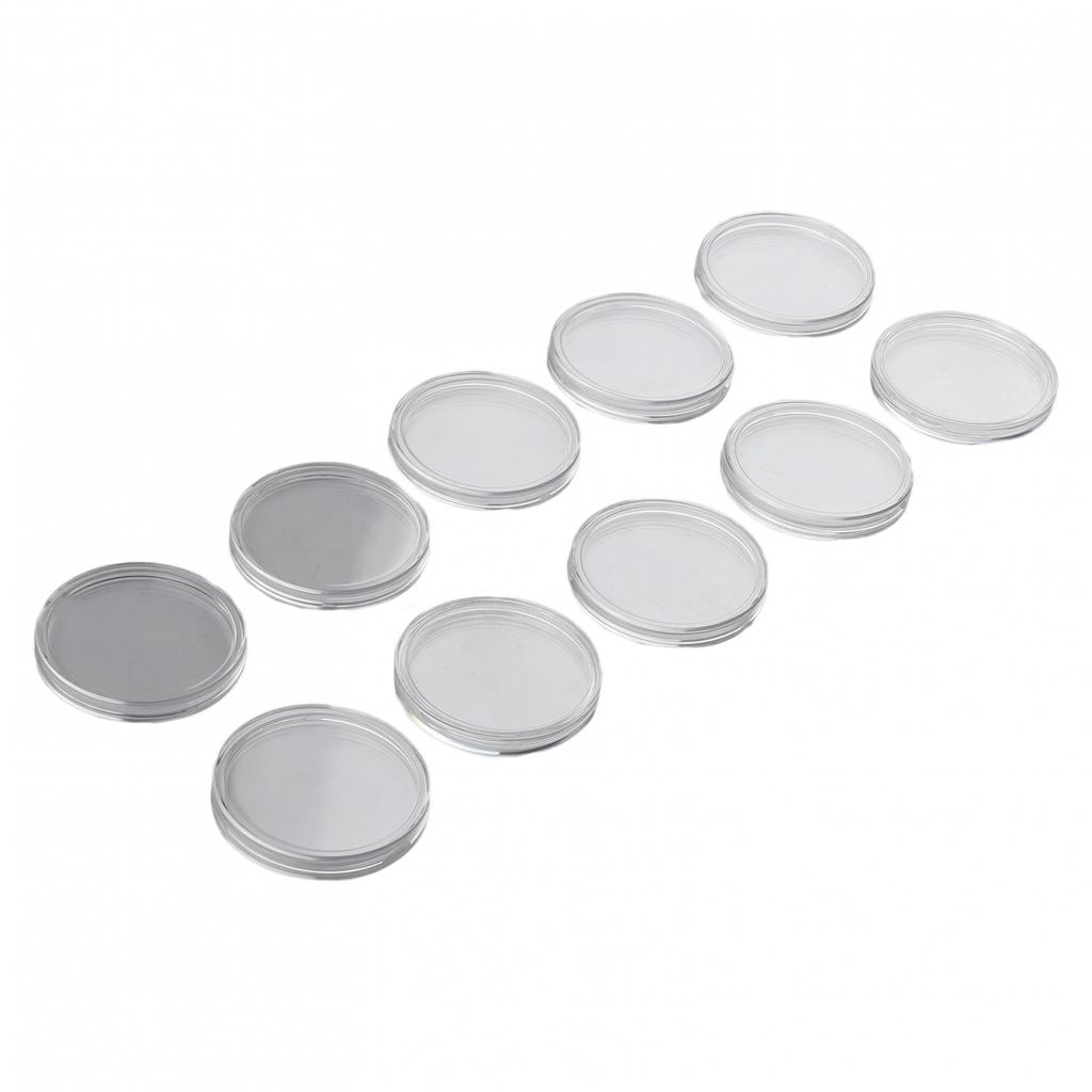 Coin Collection Display Holder Case Clear Round Storage Box Organizer (10PCS)
