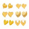 Orecchini a Bottone a Forma di Cuore con Strass Qiong Yao - Accessori in Acciaio Inossidabile Placcato Oro 18K