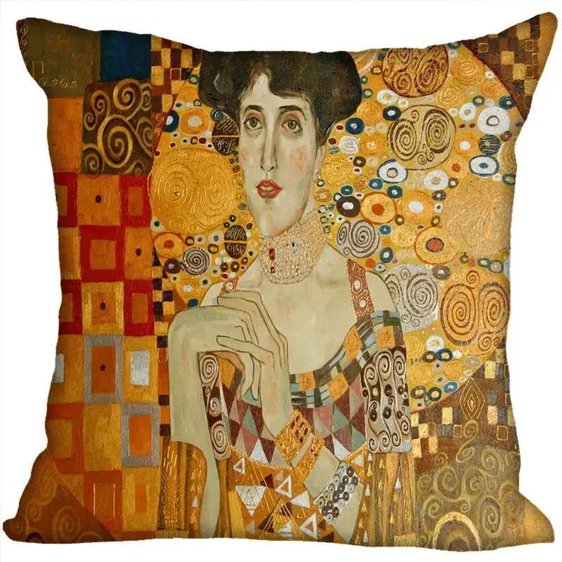 Benutzerdefinierte Kunstmuster Kissenbezüge Gustav Klimt Quadratischer Kissenbezug Weihnachten Reißverschluss-Kissenbezug 45*45cm(Eine Seite)