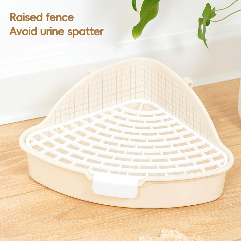 Rabbit Litter Tray Toilet Animal Potty Trainer Bunny Corner Toilet Box for Ferret Hamster Dragon Cat Guinea Pig Supplies