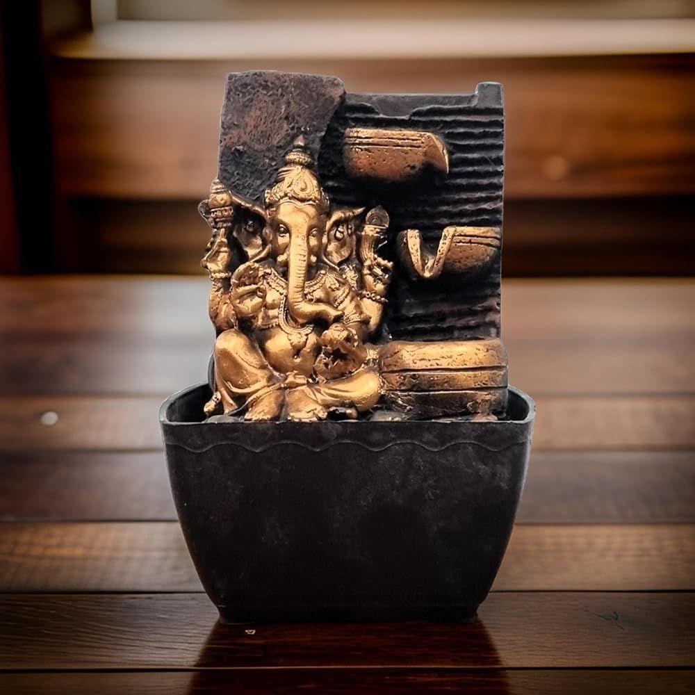 Mini Ganesha Table top Water Fountain for Home and Office | |Living Room Decor| Gift Items | Home & Office Decor Item (Mini Ganesh Copper)