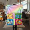 Pokemon Characters Print Flannel Blanket,High Quality Comfortable for All Seasons,Home Decor,Warmth and Comfort,Perfect for Christmas Gifts