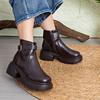 Petite Thick-Soled Women'S Autumn Winter New Chelsea Boots British Style Faux Leather Motorcycle Short Boots With Fleece