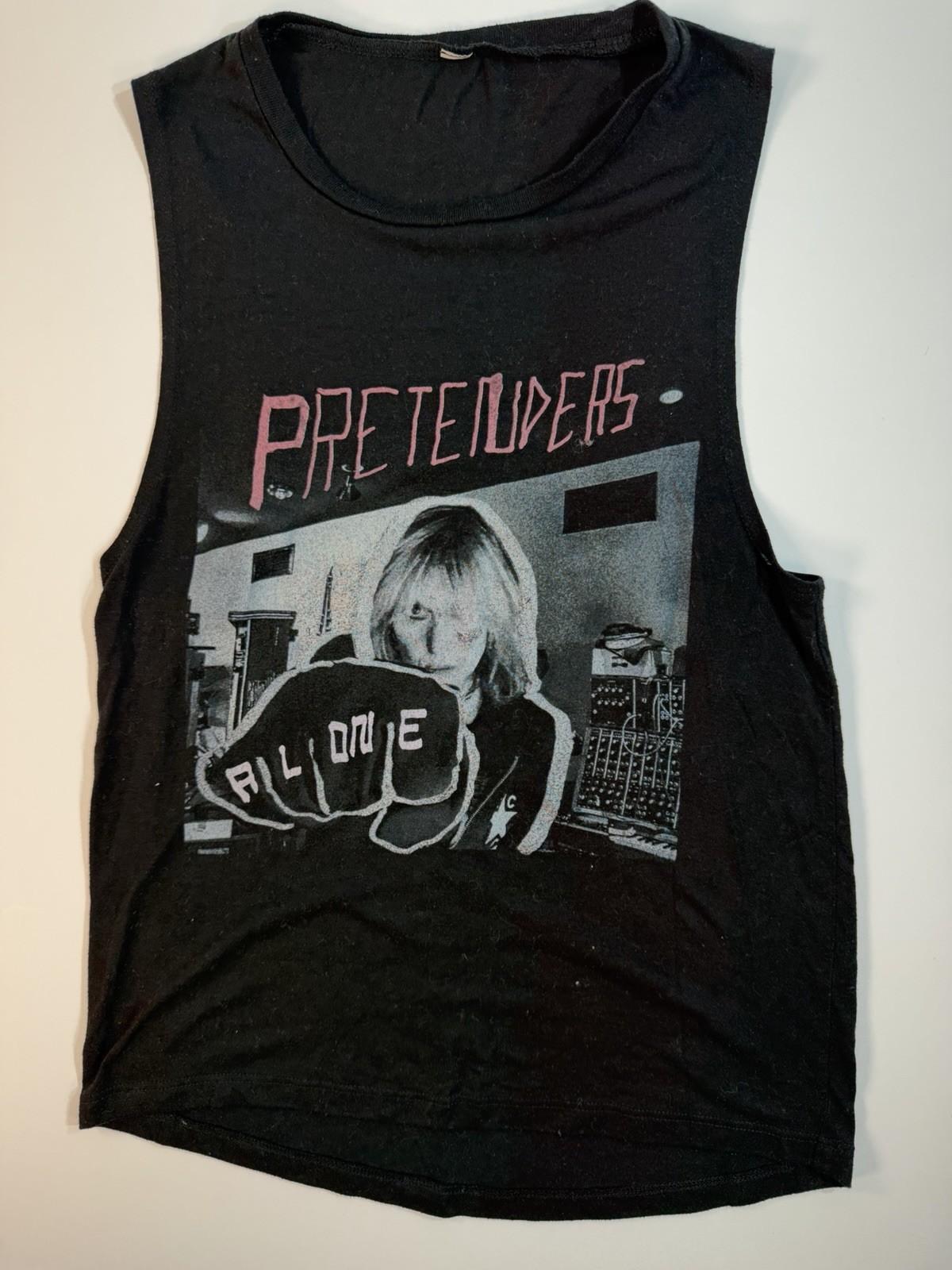 The Pretenders Sleeveless Band T Shirt Cut Off Rock Tee Black Unisex T-Shirt XXXXL