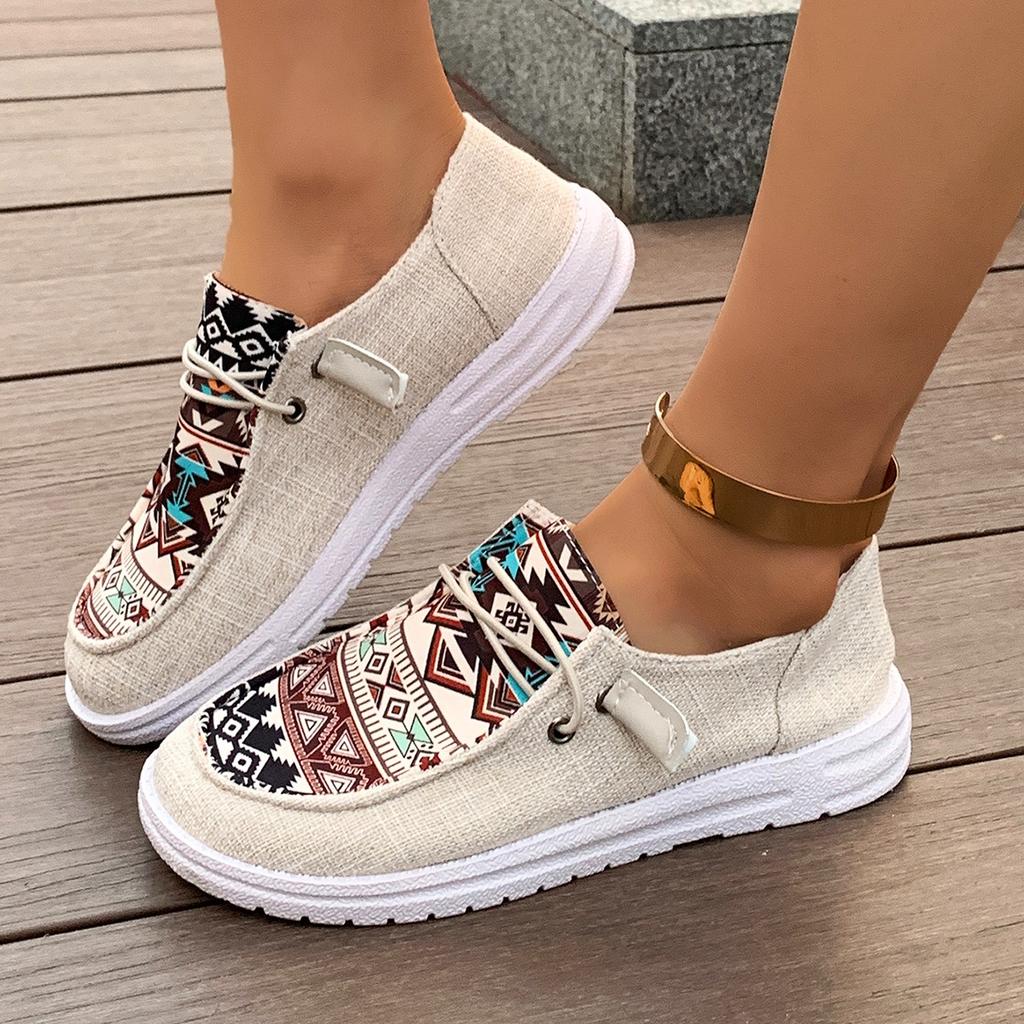 Fashion Spring and Autumn Fashion New Women Round Toe Walking Shoes Color Matching Casual Comfortable Shallow Mouth Thick Sole Sneaker