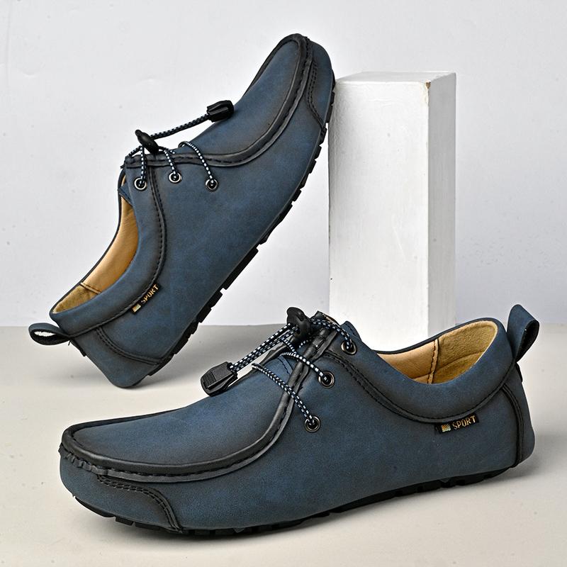 Handgefertigte Lässige Lederschuhe Herren Loafer Bequeme Mokassins Herren Flache Schuhe Übergröße 47 Leder Herrenschuhe