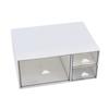 Desk Organizer Clear Plastic Stackable Vanity Storage Box with Drawer for Home Office Desktop